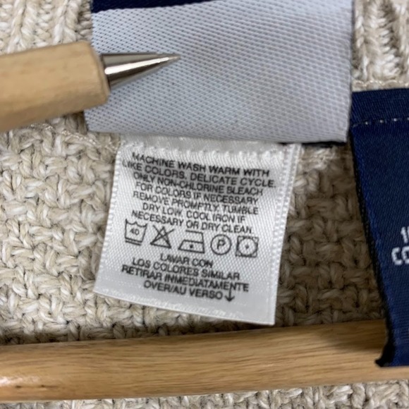 Vintage Liz Wear Womens Vest Large Beige Sweater Cable Knit Buttons Academia USA - Picture 5 of 8